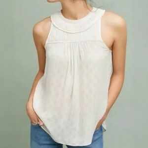Maeve Anthropologie Sz 0 Ivory Clovis Sleeveless Tank Top